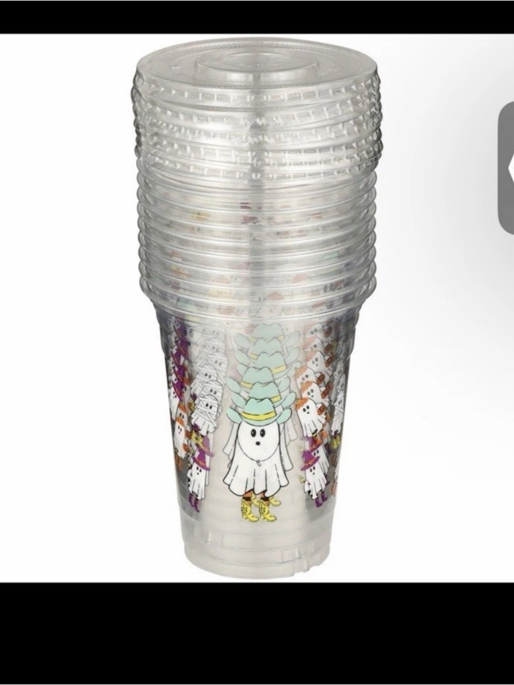 HEB Cowboy Boo Halloween Ghost Cups 10 Pack SEALED Destination Holiday Western